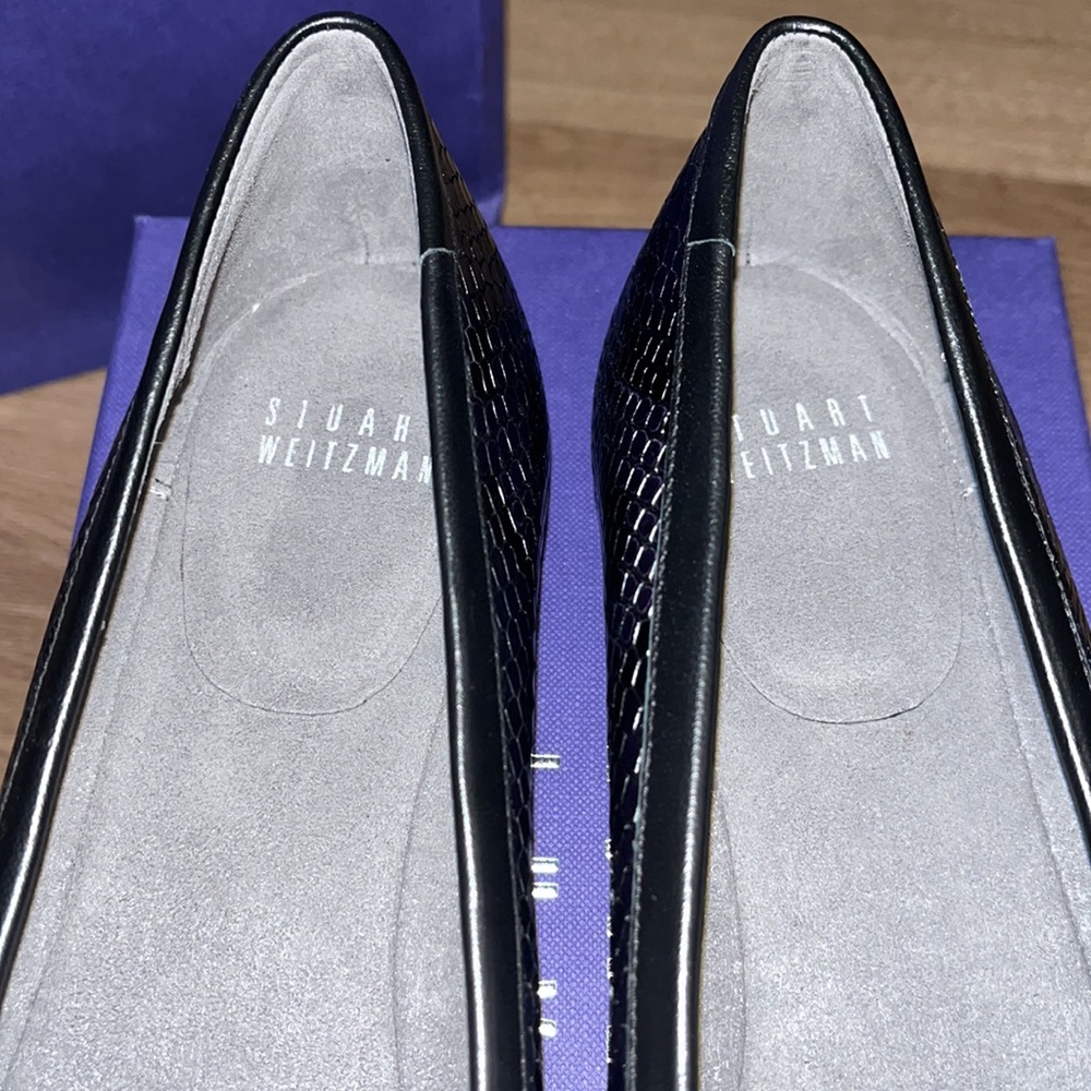 NEW IN THE BOX Stuart Weitzman TULIPBOW Viola rainbow BOA ballet flats size 7.5 - Picture 4 of 6